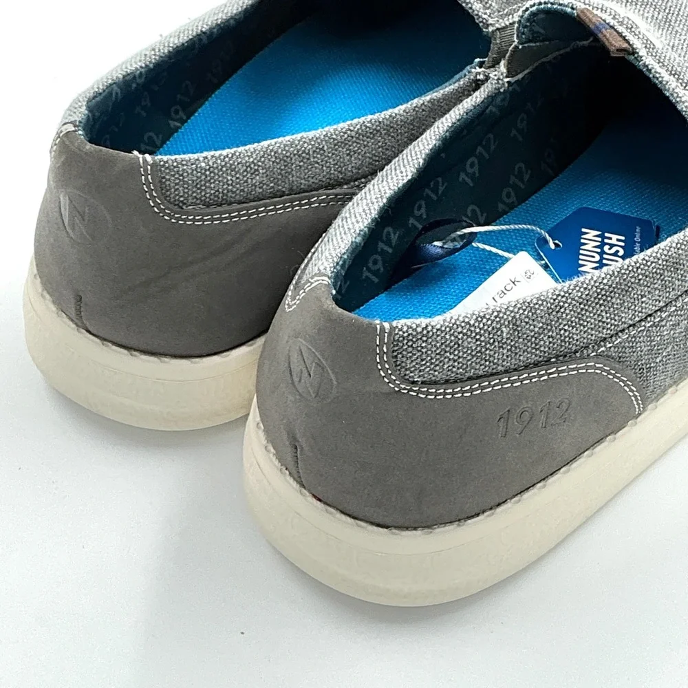 Nunn Bush Mens Size 9.5 Gray Canvas Slip On Loafer Shoes READ NEW $149